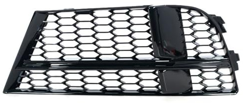 VFVCTGHZ Auto Front Stoßstange Nebelscheinwerfer Kühlergrill Blende Abdeckung Wabengitter Für Audi A3 8V S-Line Limousine Sportback Cabriolet 2017–2019(Glossy Black Left)
