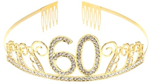 BESPORTBLE Zahlenkrone Geburtstagsparty Krone mit Strass Retro Haarschmuck für Frauen Leichter Kopfschmuck für Festumzüge und Partydeko