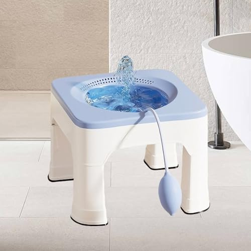 Sitzbad mit Hocker, 1600ml Tragbares Sitzbadewanne mit Spülung