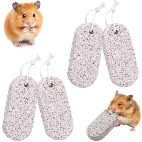 NiceNaiils 4 Stück Haustier Zähne Schleifstein Mineral, Zahnschleifstein zum Hamster, Molaren Stein für Kaninchen Eichhörnchen Hamster und andere kleine Haustiere