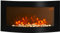HOMCOM Chimenea Eléctrica 1000W/2000W Chimenea Decorativa de Pared con Temperatura Ajustable Efecto Llamas Atmosféricas y Mando a Distancia para Sala 25-30 m² 89,2x13,5x48 cm Negro