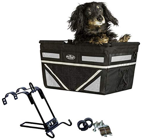 TRAVELIN K9 Pet-Pilot MAX Dog Bicycle Basket Carrier | 8 Color Options for Your Bike (Silver/Grey)