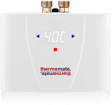 ThermoMate ELEX5.5 Instantaneous Electric Water Heater with LED Display, 5.5kW Hand Wash Water Heater for Basins Sinks, Over/Under Sink Water Heaters, Hard Wire 220V