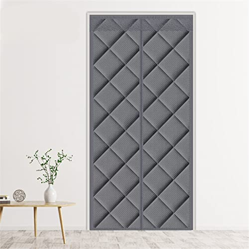 LIVEINU Wärmeschutzvorhang Magnet Thermo Türvorhang Isolier Schutz Panel-Isolierung Thermovorhang Verdunklungsgardine Wasserdicht Winddicht Geräuschisolierung für Balkontür 120x230cm Grau