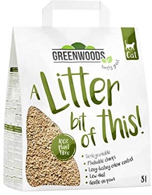 Greenwoods Plant Fibre Natural Clumping Cat Litter 2X8L Tidy Fresh Step Ultra Premium Ingredients Lightweight Clean Paws Low Dust Economic Biodegradable Scoop And Flush Long Lasting Care For Your Cat