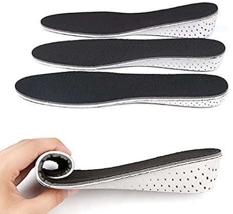 1 Paar Unisex-Einlegesohlen, weich, atmungsaktiv, Schaumstoff, volle Länge, erhöhende Einlegesohle, unsichtbare Erhöhung, Einlegesohlen, Einsätze, Hebebühne, Schuhpolster (2,3 cm Höhe)
