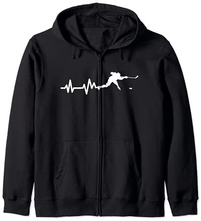 Eishockeyspieler Herzschlag Eishockey Kapuzenjacke