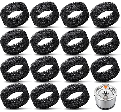 16 Stücke Trinkbrunnen Schaum Filter Runder Schwamm Schwarzer Filter Schaum Haustier Katzenbrunnen Ersatz Filter für 2,5 L/ 84 Unzen Edelstahl Katzenbrunnen Haustier Trinkwasser Gesund