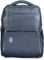 PIQUADRO Akron Zaino in pelle piatto porta PC 15.6 a due scomparti e schermatura RFID, Blu