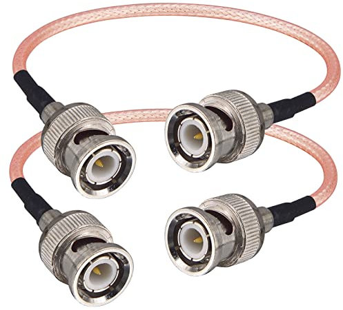 BOOBRIE Cable BNC Macho a Macho 15CM Cable Coaxial RG316 50ohms Cable de Conector BNC Macho a BNC Macho Cable HD-SDI para Señales de Video CCTV DVR Cámara Escáneres de Antena Radioaficionado Portátile