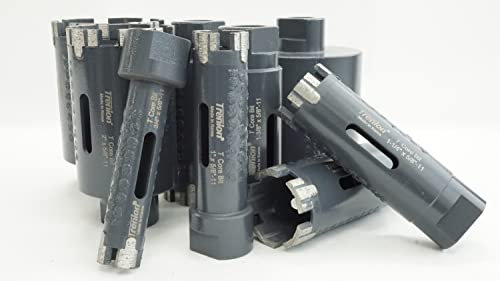Trenion, T-Kernbohrer, 3,8 cm, fortschrittliche Technologie auf Diamant-T-Form-Segmenten für Hartstein, Beton, Marmor, Granit, Ziegel, für trockene Nassbohrer, Lochsägen, 5/8-Zoll-11-Gewinde