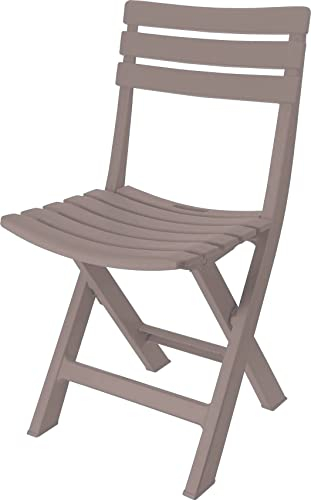 Spetebo Kunststoff Klappstuhl 80 x 45 cm - braun - Garten und Balkon Bistrostuhl klappbar - Gartenstuhl Campingstuhl Outdoor Faltstuhl für Garten Balkon Terrasse
