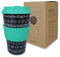 Morgenheld Coffee-to-go Becher Blacky Ocean 380ml | Porzellan Kaffeebecher mit Silikondeckel, BPA-frei, nachhaltiger Trinkbecher mit Deckel plastikfrei verpackt | Perfekt für Kaffee Tee & unterwegs