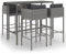 Tidyard 5-TLG. Gartenbar Set Outdoor, Bartisch mit Glas-Tischplatte & Barhocker mit Kissen, Gartenmöbel Poly Rattan Grau