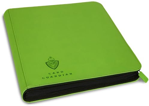 Card Guardian, 12-Taschen-Premium-Ordner mit Reißverschluss für 480 Karten – Sammelkartenspiele TCG, grün (Limettengrün)