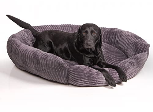 Wallace & Jones | Hundebett Cordo - Breitcord-Obermaterial samtweich - dunkelgrau | M | ca. 115 x 100 x 20 cm