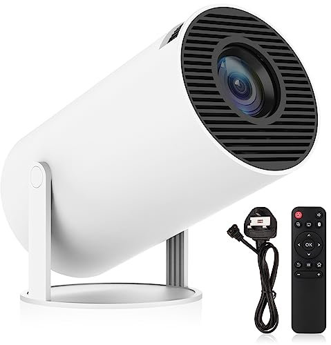 Smart Mini Projector Portable with WiFi 6 & Bluetooth 5.0: FHD 1080P 4K Support, 200 ANSI Lumens, Android 11.0, Auto Keystone Correction, 180° Rotatable Projector for Bedroom, Home Cinema, Outdoor