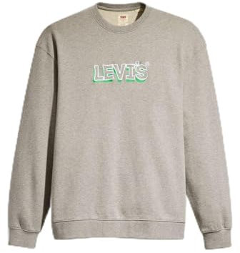 Levi's RELAXD Graphic Crew Greys Herren, Ssnl Headline Logo C, XL