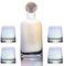 Intirilife Karaffe mit 4 Gläsern Set aus Glas mit Regenbogen Schimmer - Karaffe 1.1 Liter Füllmenge - Gläser 200 ml Füllmenge - Geschenk Set Kanne Krug mit Balldeckel für Heiße und Kalte Getränke