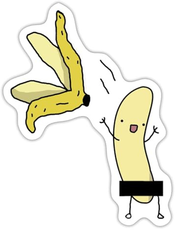 Striptease Banane Zensurbalken Witzig Sticker Aufkleber