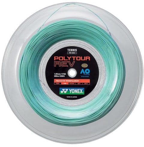Yonex Poly Tour Rev 200m Rolle Mint Tennis Rotolo di Corde 200m Monofilamento Mint 1,30