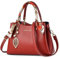 FOLOVEYA Borsa Donna Mode Borsa a Mano Ciondolo Foglia Borsa a Tracolla Elegante Borsetta Borse a Spalla Borsa Tote per Shopping Partito Lavoro Incontri PU Pelle Borse Messenger Rosso