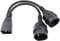 RIIEYOCA 2-in-1 Netz Adapter Kabel,Netzadapterkabel für USV-Stecker IEC 320 C20 Stecker auf Doppel Europa-Buchse Adapterkabel, Schwarz