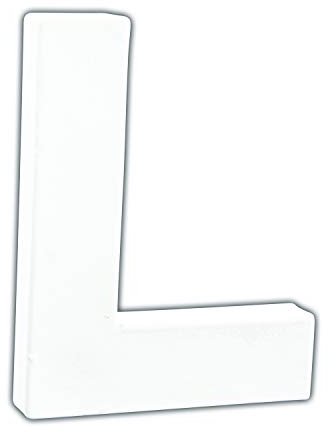 Décopatch AC741Cpack 5x Buchstabe L aus Pappmaché 15x10,5x12cm Weiß