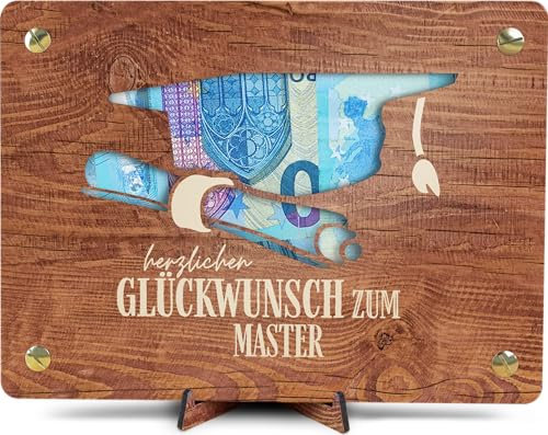 Master Geschenk - XL Geldgeschenk aus Holz inkl. Ständer | Master - Geschenke Zum Masterabschluss, Master Abschluss, Master Abschluss Geschenk, Masterabschluss Geschenk,