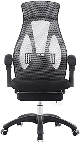 ZENFEKU Bürostuhl, Bürostuhl, lässiger Arbeitsstuhl, kann angehoben und abgesenkt Werden, um 150° neigbar, klappbare Fußstütze, atmungsaktives Netz, hoffnungsvoll