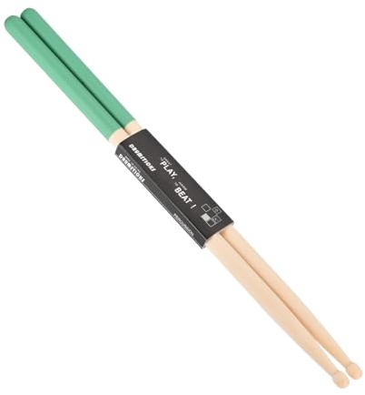 PATIKIL Ahornholz Drumstick 5A Anti-Rutsch-Griff Drum Stick Grün für Schlagzeug Musikinstrument Percussion, 1 Paar