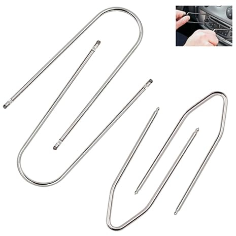 Ryaupy 4 Stück KFZ Autoradio Bügel Removal Instrument Schlüssel DIN-Freigabetasten Kompatibel DIN-Freigabetasten Entriegelungsschlüssel Autoradio Ausbauwerkzeug Entriegelungswerkzeug Radio