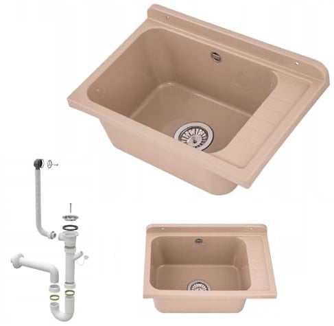 Lavandino esterno giardino garage cantina lavanderia officina (beige)
