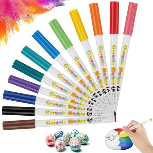 Lumeclat Set de Rotuladores para Porcelana, 12 Colores Acrílicos, Marcadores a Base de Agua, Resistentes al Agua, Aptos para Lavavajillas, Ideales para Pintar en Cerámica, Vidrio, Madera, Metal y Tela