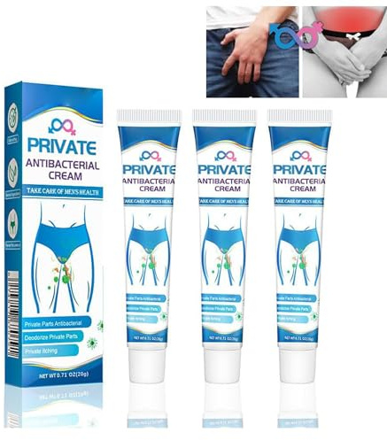 Antibacterial Cream for Private Parts, Private Soothing Cream for Mam and Women, Deodorant and Antifungal Cream, Private Soft Cream, Intimate Soothing Cream, External Cream for Soothing 20g (3Pcs)