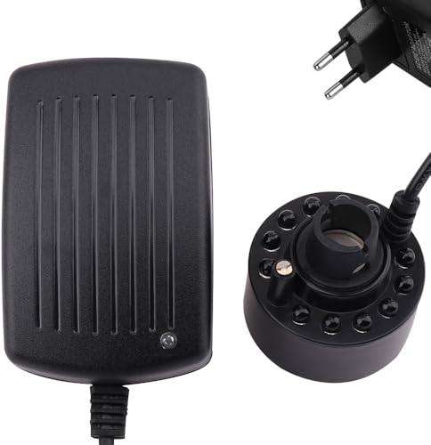 WDKXCN Nebulizzatore Ad Ultrasuoni, Macchina della Nebbia Ad Ultrasuoni con 12 LED Luci Colorate, Mini Generatore di Nebbia per Fontana, Stagno, Acquario, Giardino, Halloween Pumpkin e Vaso da Strega