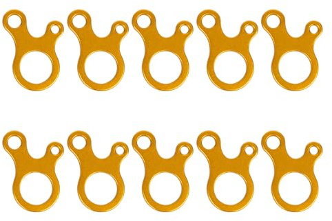 Avejjbaey Lot de 10 boucles de corde de tente antidérapantes, tendeurs à 3 trous, en alliage d'aluminium