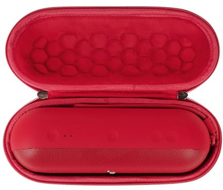 Custodia per altoparlante Geekria Shield compatibile con Beats Pill Case Cover, custodia protettiva rigida sostitutiva per altoparlante portatile con gancio portachiavi (Rosso)
