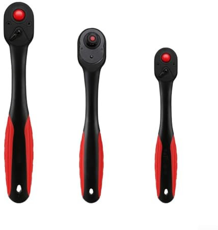 Honseadek 72 Tooth Ratchet Wrench Set,1/4 3/8 1/2inch Driver Quick-Release Socket Wrench,Practical 72 Tooth Ratchet Wrench Set Offering Comfort Grip And Quick Release Mechanism(9.5mm)