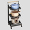 Supporto per piano cottura a gas con ripiano per forno a microonde, bianco e nero (griglie 3 x 3)
