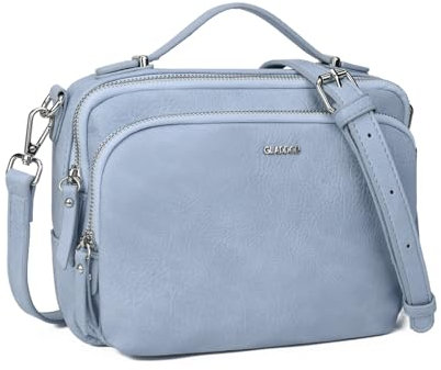 Gladdon Umhängetasche damen,Schultertasche mit Reißverschluss, Crossbody Tasche, Leder Handtasche Klein, Womenswear…