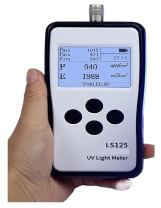 UVB-Messgerät, Uv-Tester Ultraviolett-Lichtmessrät sundheitseinheit Uva Uvb Lichtquellen LS125 Mehachsonde Hohe Präzision Einfache Bedienung(LS125 with UVC-X0)