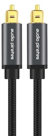 audio pirates optisches TOSLINK Glasfaserkabel [2,0 METER] digitales S/PDIF-Kabel,Verstärker,Heimkino,Xbox One,PS4,OD:4,0 mm,Nylon-Ummantelung,Metall-Stecker,vergoldete Kontakte