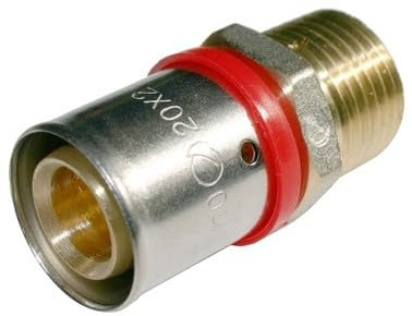 Suinga Raccordo filettato 3/4 maschio multistrato per tubo da 25 mm, con necessità di pressa a macchina, grigio.