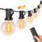 BokiHuk Garden Lights Mains Powered 15m, Waterproof Timer and Dimmable Remote Festoon Lights Outdoor with 25+1 Shatterproof 2500K Led Bulbs, Outdoor String Light Mains Powered for Pergola, Party