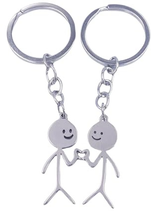 2 Pcs Lustig Schlüsselanhänger Partner,Personalisiert Lustige Schlüsselanhänger für Männer Frauen Paare,Edelstahl Matching Keychain,Beste Freundin Freundschaft Geschenk,Valentinstag Geschenke für Sie
