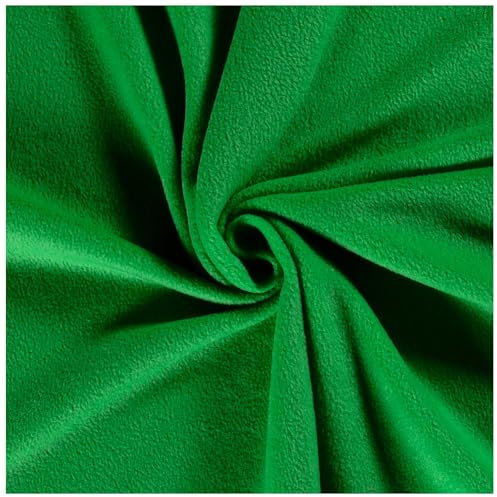 Fleecestoff Vliesstoff Fleece Stoff 50 Farben Zuschnitt ab 0,5m Meterware am Stück, Farbe:grün