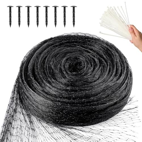 MAIYADUO 4m x 5m Vogelnetz Vogelschutznetz engmaschig (15x15mm) Robust, witterungs- & UV-beständig, Kirschbaum Netz feinmaschig Laubnetz Teichnetz Obstbaumnetz Taubennetz Gartennetz Balkon Netz