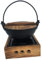 Didiseaon Sukiyaki Poêlon Plat Hotpot Cuisinier Cuisson Ninja Brasero Fosse Casserole Couvercle Hibachi Chaud Marmite Électrique Wok Marmites Bouilloire Poêle Bois + Fer
