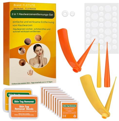 FLETUTE 2-in-1 Stielwarzen Pflege-Set - Mikro-Bänder & Pads | Inkl. Gummibänder in zwei Größen (2-4mm/4-8mm) & Reinigungspads zur sicheren und hygienischen Vorbereitung